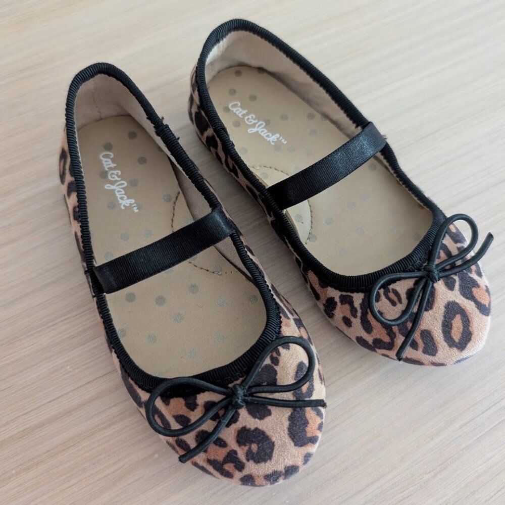 Cat & Jack Toddler Ballet Flats, Cheetah Print, Size 7